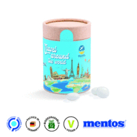 Papierdose Eco Maxi mit Mentos Kaudragee Mint