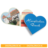 Streichholzbriefchen Herz A mit Digitaldruck