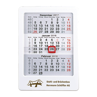 Tischkalender Vela Mini, Kalendarium 6-sprachig