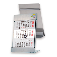 Tischkalender Vela Noble Steel, Kalendarium 6-sprachig