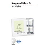 Kaugummi Blister 6er im Schuber