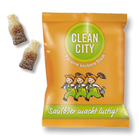 Saures Fruchtgummi in kompostierbarem Werbetütchen - Cola/Zitrone