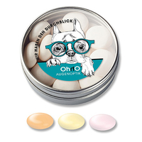 Klarsichtdose mit mentos Classic Fruit (Erdbeere, Orange, Zitrone)