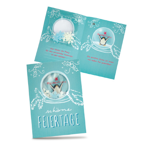 Grusskarte Schneekugel - werbemittel-1.de - Werbeartikel bedrucken