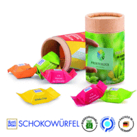 Papierdose Eco Midi mit Ritter SPORT Schokowürfel