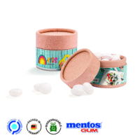 Papierdose Eco Mini mit Mentos Gum Peppermint zuckerfrei