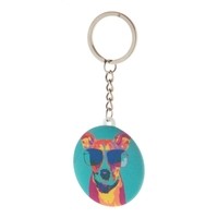 KeyBadge RPET Mini Button-Schlüsselanhänger